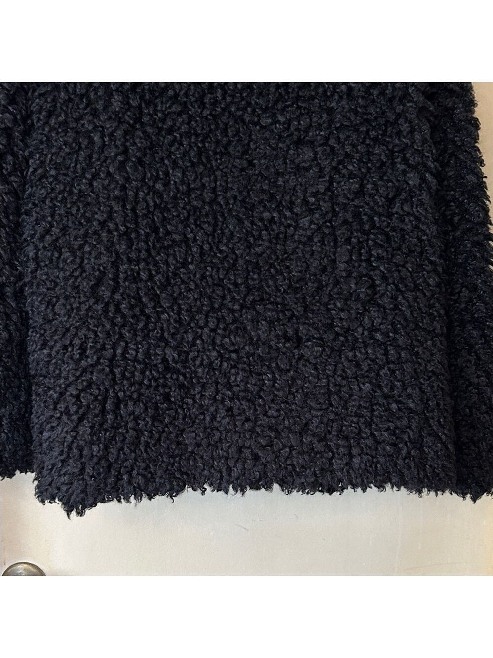 Audrey 3+1 Cozy Black Teddy Jacket size S - Picture 7 of 10